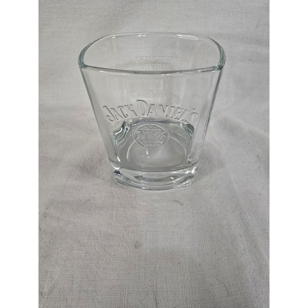 Jack Daniels Old No 7 Brand Whiskey Barware Rocks Glass Tumbler Square‎
